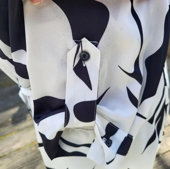 INC belted black and white dress, size 14 - Picture 2 of 4